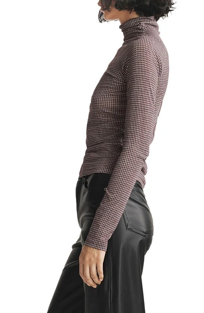Rag & Bone Shaw Geo Print Paneled Funnel Neck Top In Pink Plaid