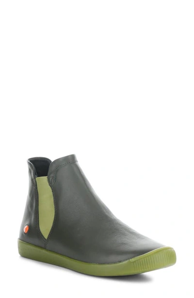 Softinos By Fly London Itzi Chelsea Boot In Military/ Olive Smooth Leather