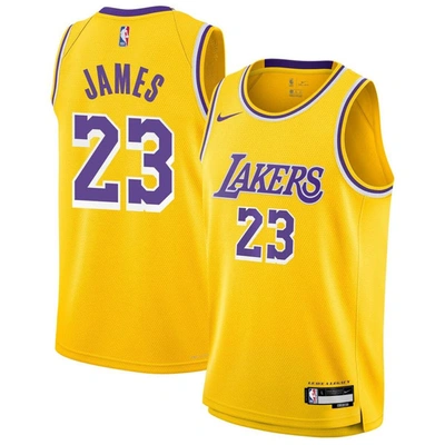 Nike Kids' Youth  Lebron James Gold Los Angeles Lakers Swingman Jersey