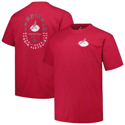 Profile Cardinal Arizona Cardinals Big & Tall Two-hit Throwback T-shirt