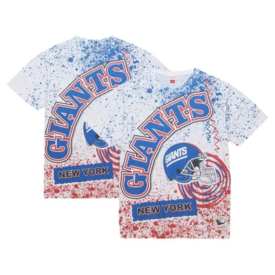 Mitchell & Ness Men's  White New York Giants Team Burst Sublimated T-shirt