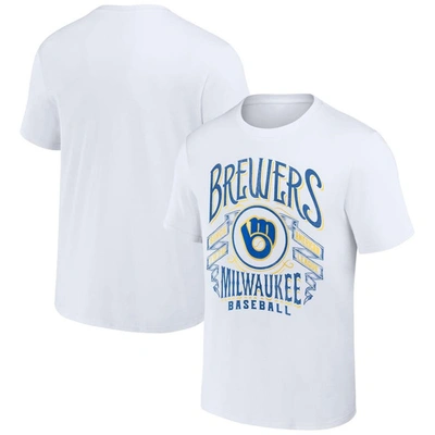 Darius Rucker Collection By Fanatics White Milwaukee Brewers Distressed Rock T-shirt