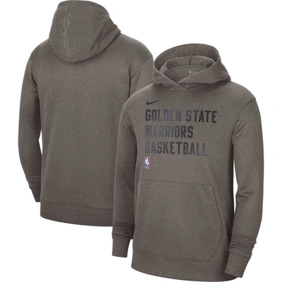 Nike Unisex  Olive Golden State Warriors 2023/24 Performance Spotlight On-court Practice Pullover Hoo