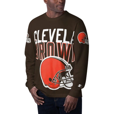 Starter Brown Cleveland Browns Clutch Hit Long Sleeve T-shirt