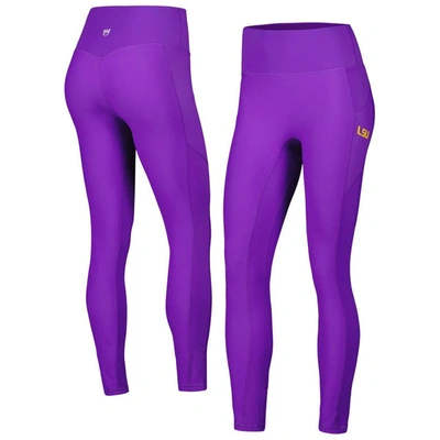 Kadyluxe Purple Lsu Tigers 7/8 Mixed Media Pocket Ileggings