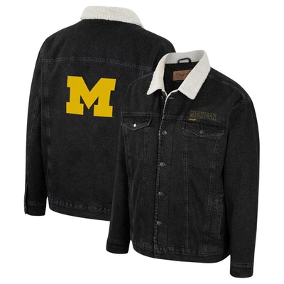 Colosseum X Wrangler Charcoal Michigan Wolverines Western Button-up Denim Jacket
