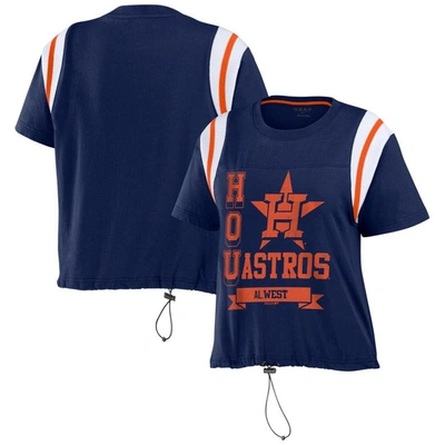 Wear By Erin Andrews Navy Houston Astros Cinched Colorblock T-shirt