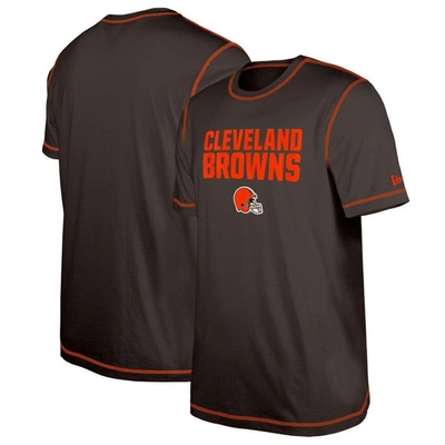 New Era Brown Cleveland Browns Third Down Puff Print T-shirt
