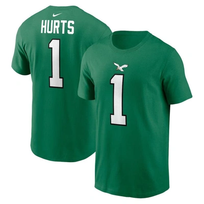 Nike Men's  Jalen Hurts Kelly Green Philadelphia Eagles Alternate Player Name Number T-shirt