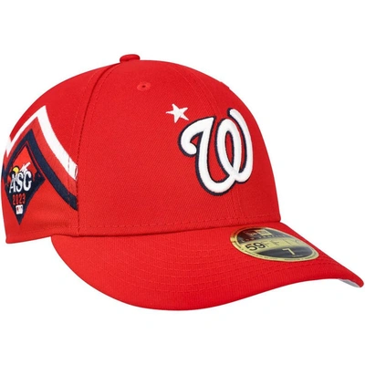 New Era Red Washington Nationals 2023 Mlb All-star Game Workout Low Profile 59fifty Fitted Hat