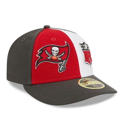 New Era Red/pewter Tampa Bay Buccaneers 2023 Sideline Low Profile 59fifty Fitted Hat