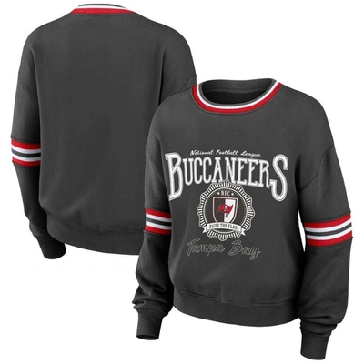 Wear By Erin Andrews Pewter Tampa Bay Buccaneers Prep Crew Sweatshirt