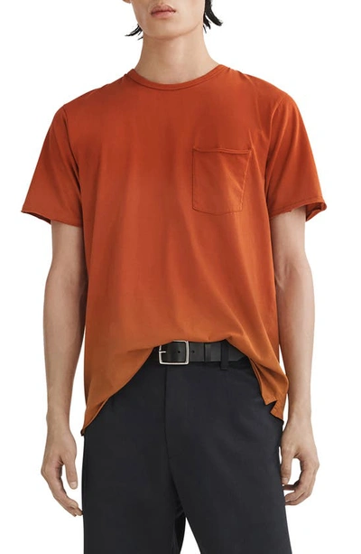 Rag & Bone Miles Organic Cotton Pocket T-shirt In Orange
