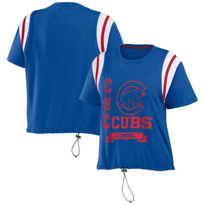 Wear By Erin Andrews Royal Chicago Cubs Cinched Colorblock T-shirt