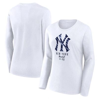 Fanatics Branded  White New York Yankees Long Sleeve T-shirt