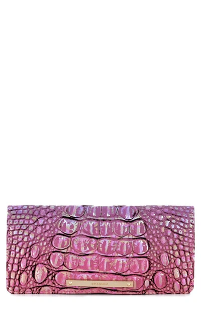 Brahmin Ady Croc Embossed Leather Wallet In Horizon