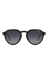 Carrera Eyewear 50mm Round Sunglasses In Black Burgundy/ Grey Shaded