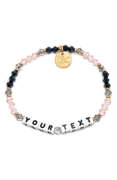 Little Words Project Belle Custom Beaded Stretch Bracelet In Pink Black