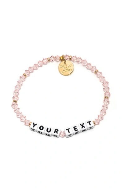Little Words Project Rose Crystal Custom Beaded Stretch Bracelet In Pink