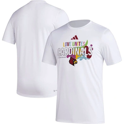 Adidas Originals Adidas X Rich Mnisi Pride Collection White Louisville Cardinals Pregame Aeroready T-shirt