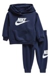 Nike Babies' Club Fleece Hoodie & Joggers Set In Midnight Navy