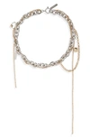 Justine Clenquet Lewis Two-tone Chain Charm Necklace In Palladium Pale Gold