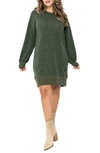 Gibsonlook Long Sleeve Sweater Dress In Olive