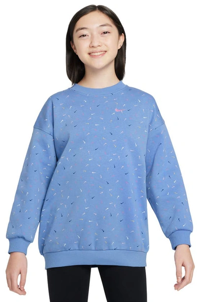 Nike Kids' Sportswear Club Fleece Oversize Sweatshirt In Polar/ Med Soft Pink