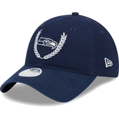 New Era College Navy Seattle Seahawks Leaves 9twenty Adjustable Hat