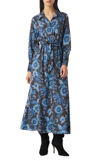 Misa Bettina Floral Print Long Sleeve Dress In Multi