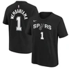 Nike Kids' Youth Victor Wembanyama Black San Antonio Spurs Icon Name & Number T-shirt