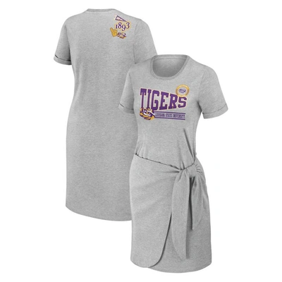 Wear By Erin Andrews Heather Gray Lsu Tigers Knotted T-shirt Dress