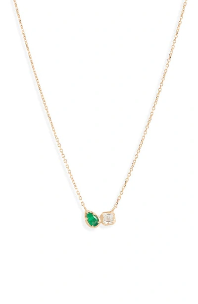 Anzie Women's Mélia 14k Yellow Gold, Emerald & Topaz Pendant Necklace