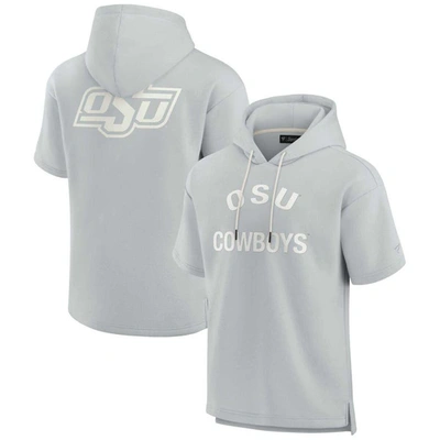 Fanatics Signature Unisex  Gray Oklahoma State Cowboys Super Soft Fleece Short Sleeve Pullover Hoodie
