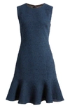 Kobi Halperin Maui Sleeveless Tweed Sheath Dress In Navy