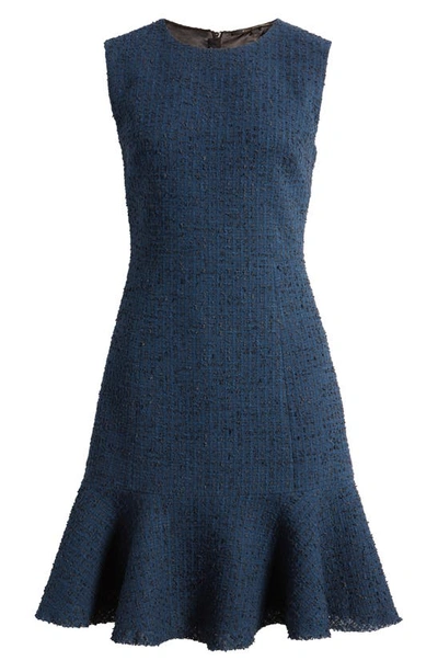 Kobi Halperin Maui Sleeveless Tweed Sheath Dress In Navy