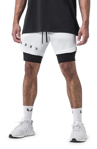 Asrv Tetra-lite™ 7-inch Water Repellent Liner Shorts In White / Black