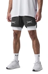 Asrv Treta-lite 2-in-1 Lined Shorts In Raven Bracket/ White