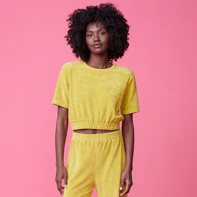 Monrow Terry Cloth Tee In Avocado