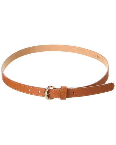 Persaman New York Arlet Leather Belt In Brown