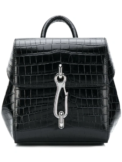 croc embossed mini backpack Tory Burch link shoulder straps Tory Burch Croc Embossed Mini