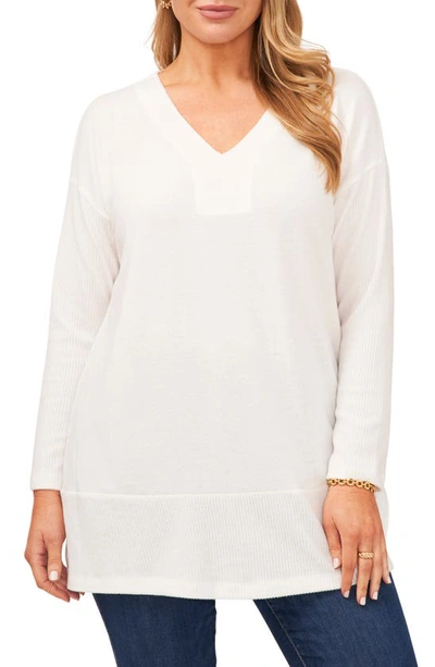 Vince Camuto Drop Shoulder Tunic Top In White