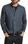 John Varvatos Ross Satin Button-up Shirt In Black