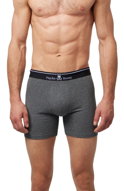 Psycho Bunny Men's Solid Knit 2-pack Boxer Briefs In Mixed Grey Black
