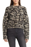 Frame Abstract Jacquard Crewneck Sweater In Neutrals