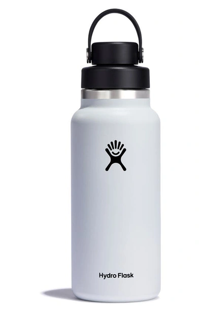 Hydro Flask 32-ounce Wide Mouth Water Bottle With Flex Chug Cap In White