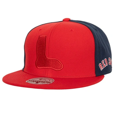 Mitchell & Ness Men's  Red Boston Red Sox Bases Loaded Fitted Hat