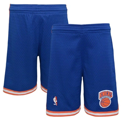 Mitchell & Ness Kids' Big Boys  Royal New York Knicks Hardwood Classics Swingman Shorts