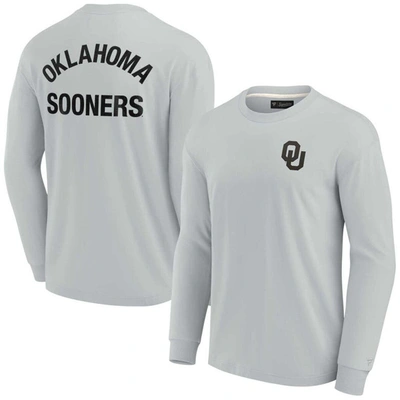 Fanatics Signature Unisex  Gray Oklahoma Sooners Super Soft Long Sleeve T-shirt