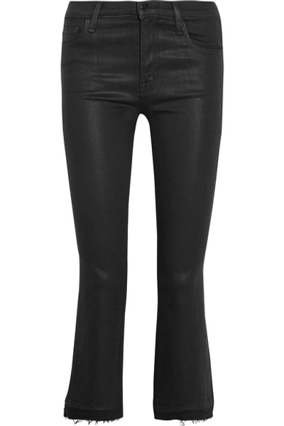 J Brand Selena Mid Rise Coated Crop Jeans In Fearless
